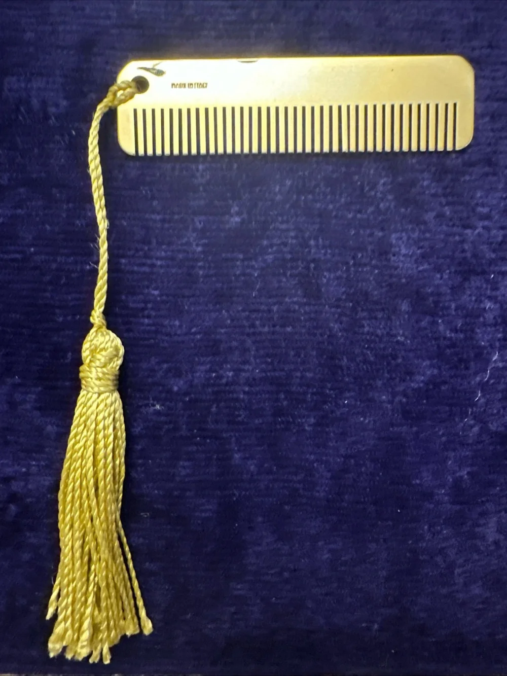 Vintage Judith Leiber Gold Pocket Comb with Gold Silk Tassel Replacement